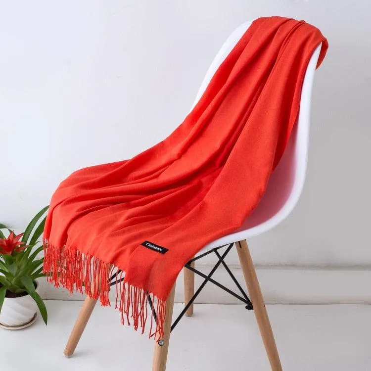 Long Warm Cashmere Hijab Scarf for Muslims