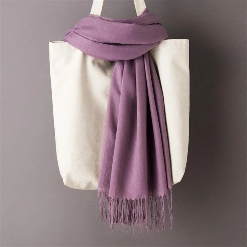 Long Warm Cashmere Hijab Scarf for Muslims