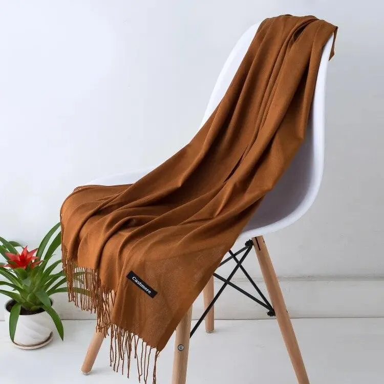 Long Warm Cashmere Hijab Scarf for Muslims
