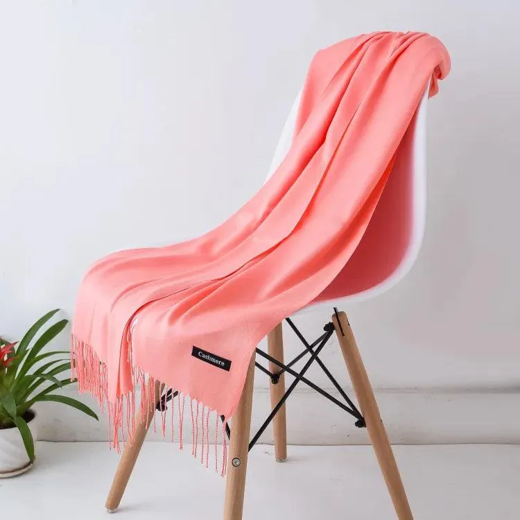 Long Warm Cashmere Hijab Scarf for Muslims