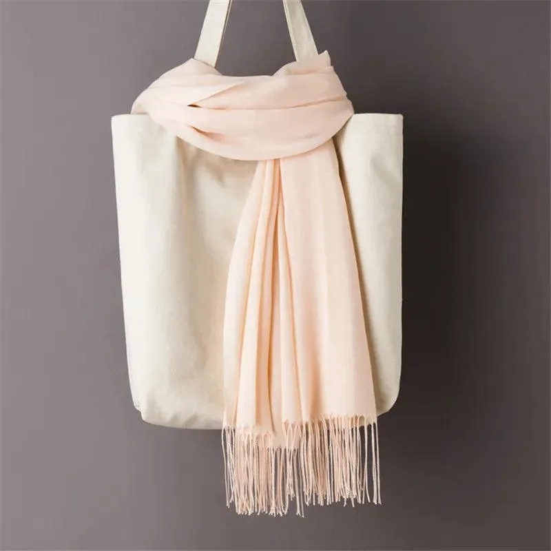 Long Warm Cashmere Hijab Scarf for Muslims