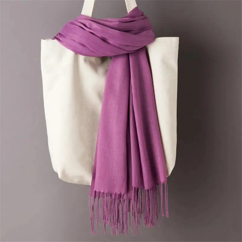 Long Warm Cashmere Hijab Scarf for Muslims