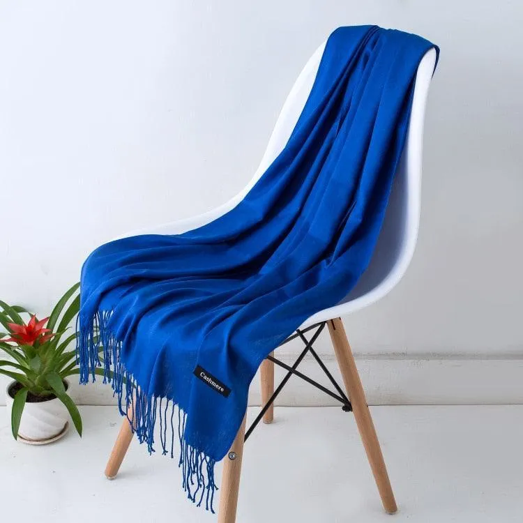 Long Warm Cashmere Hijab Scarf for Muslims