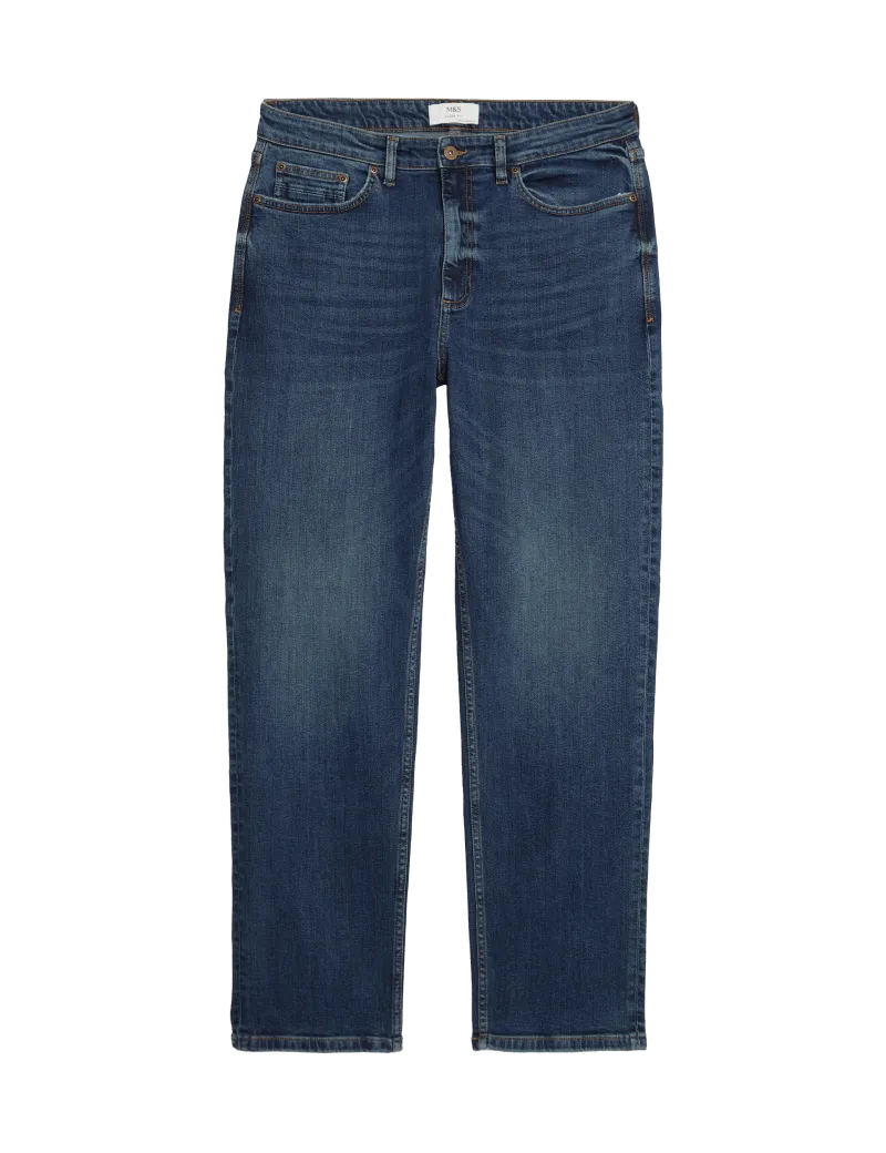 Loose Fit Vintage Wash Jeans