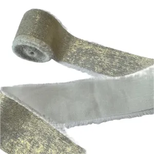 Luxurious Golden Frayed Edge Chiffon Ribbon (40mm x 4.5mtrs) - Light Golden