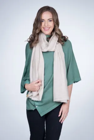 Nine Yaks Natural Cashmere Shawl - Cream