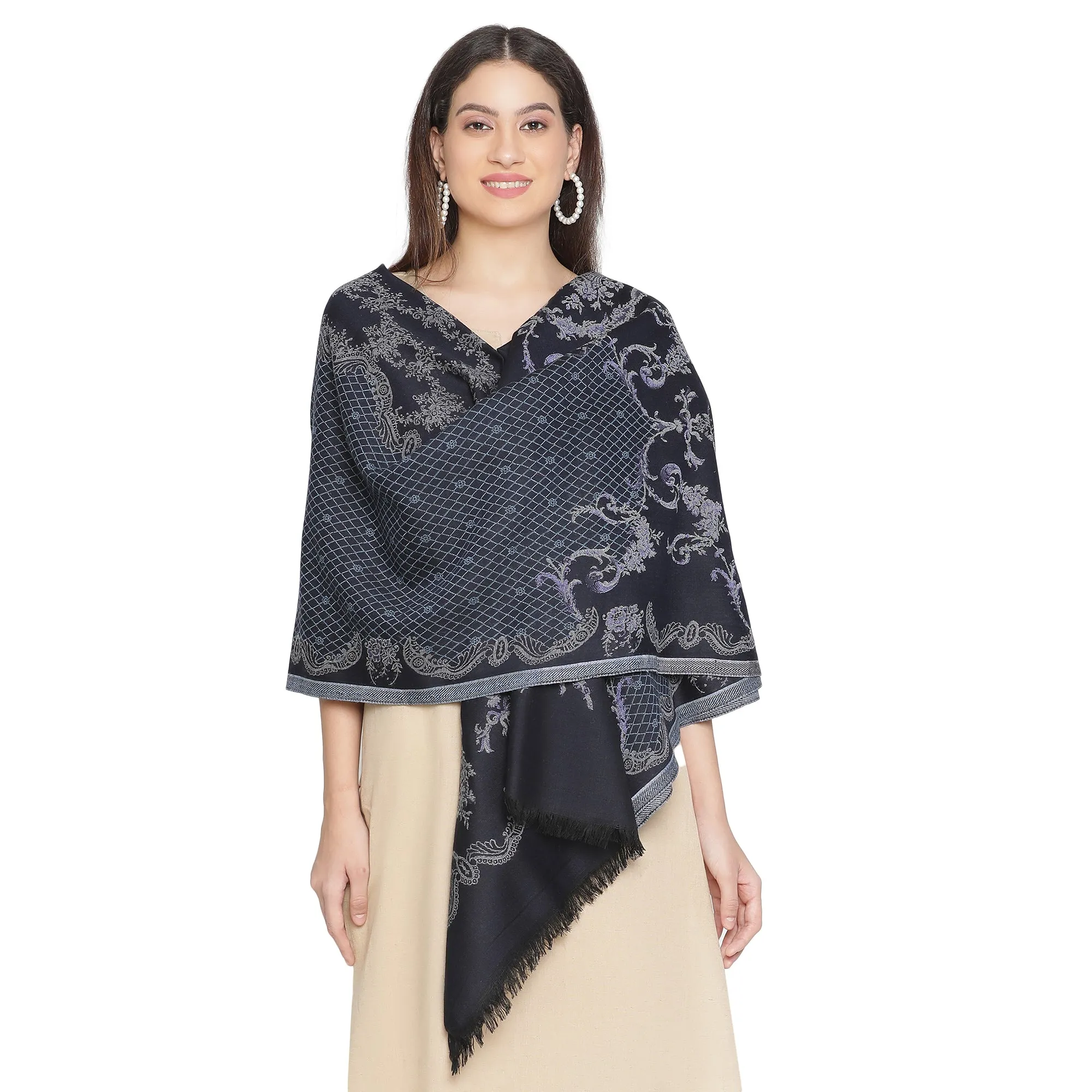 Penelope Woven Design Woolen Shawl