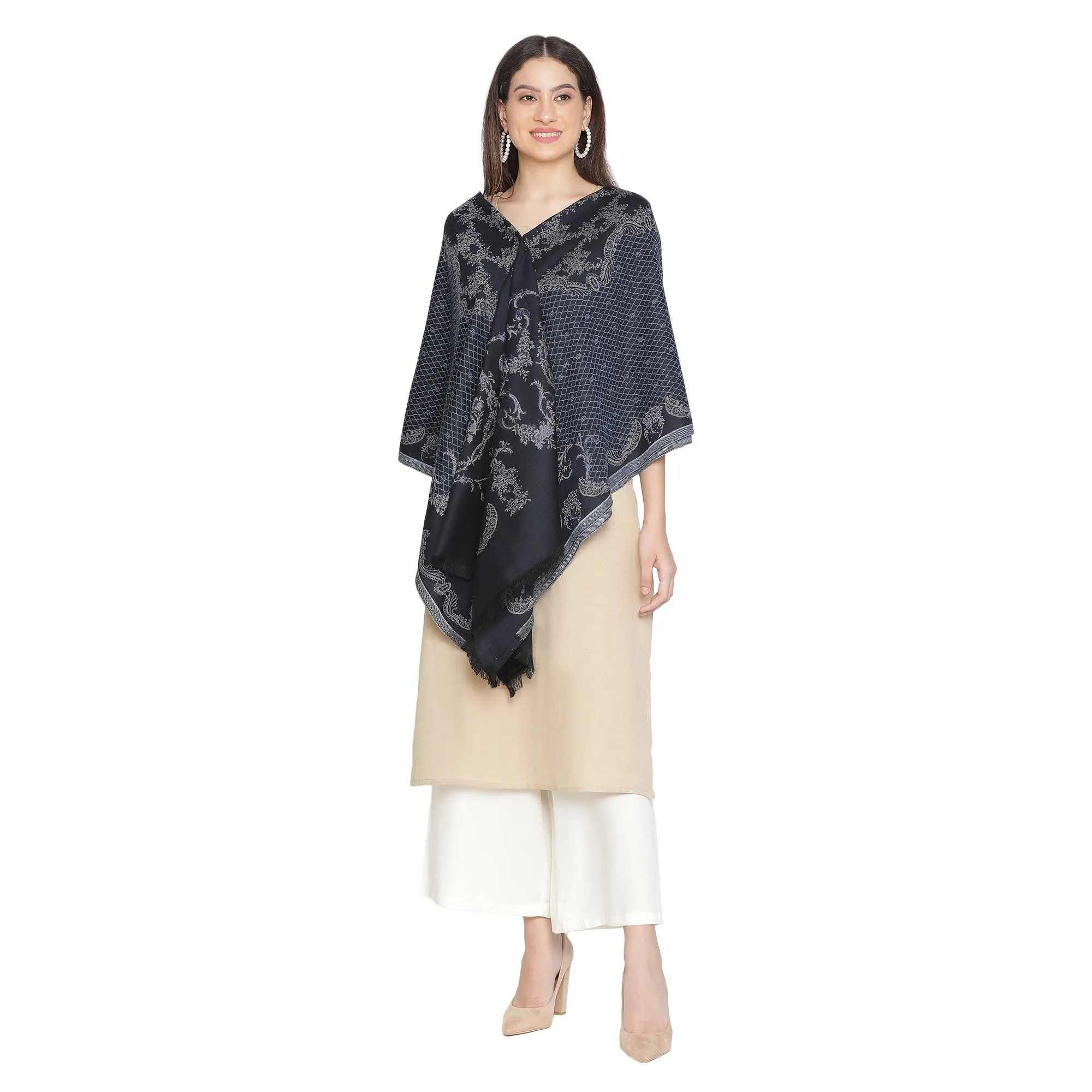 Penelope Woven Design Woolen Shawl