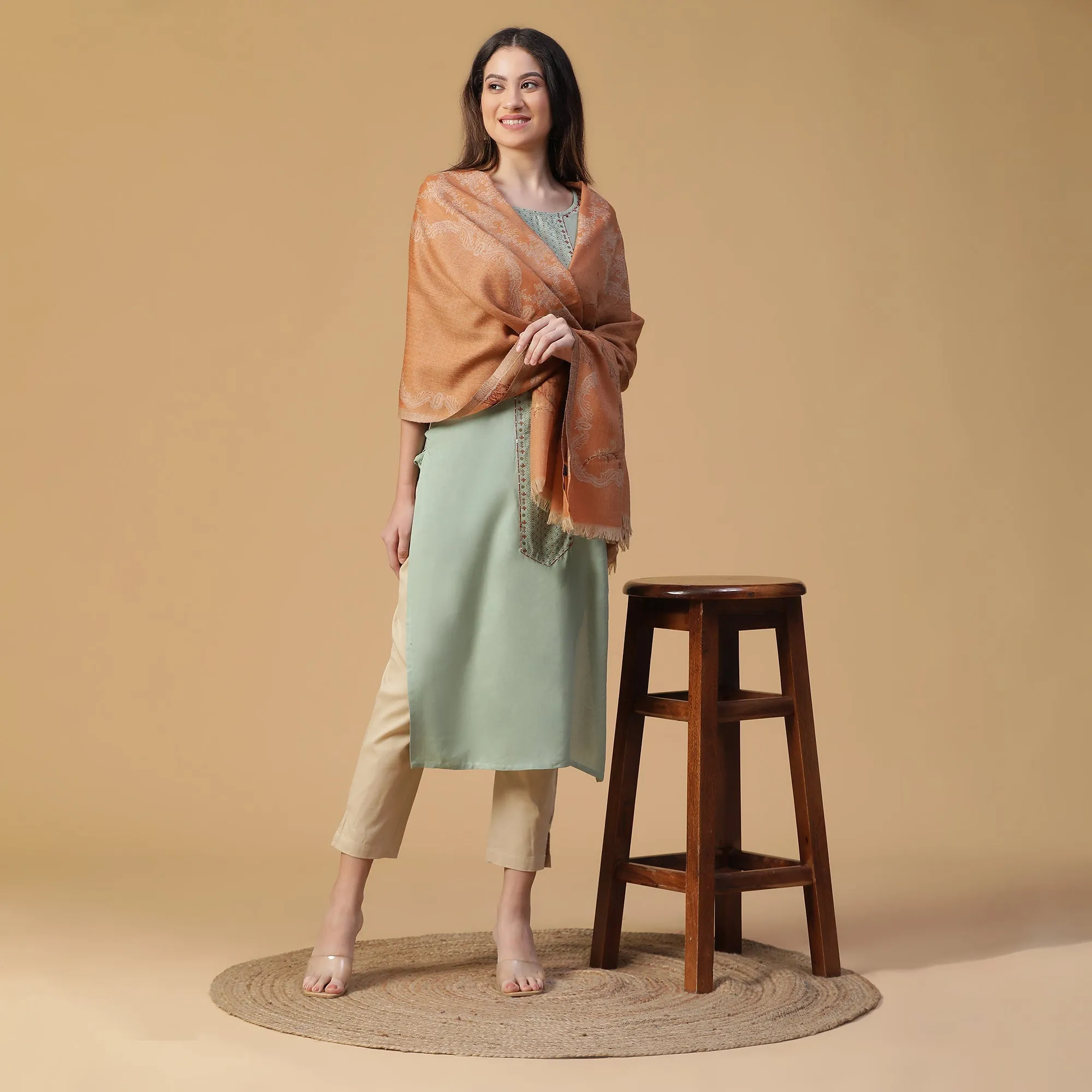 Penelope Woven Design Woolen Shawl