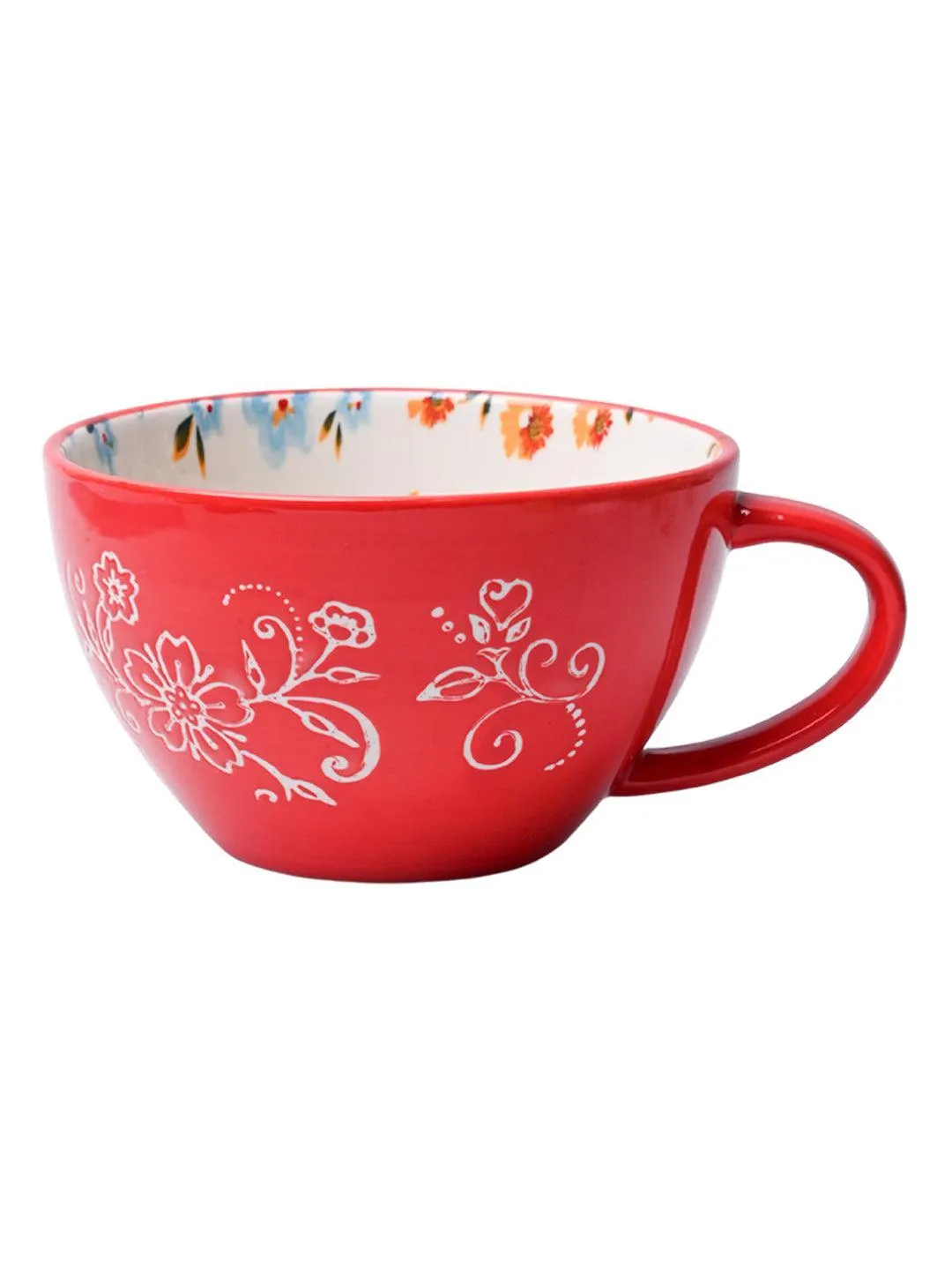 Red Floral 480ml Cup