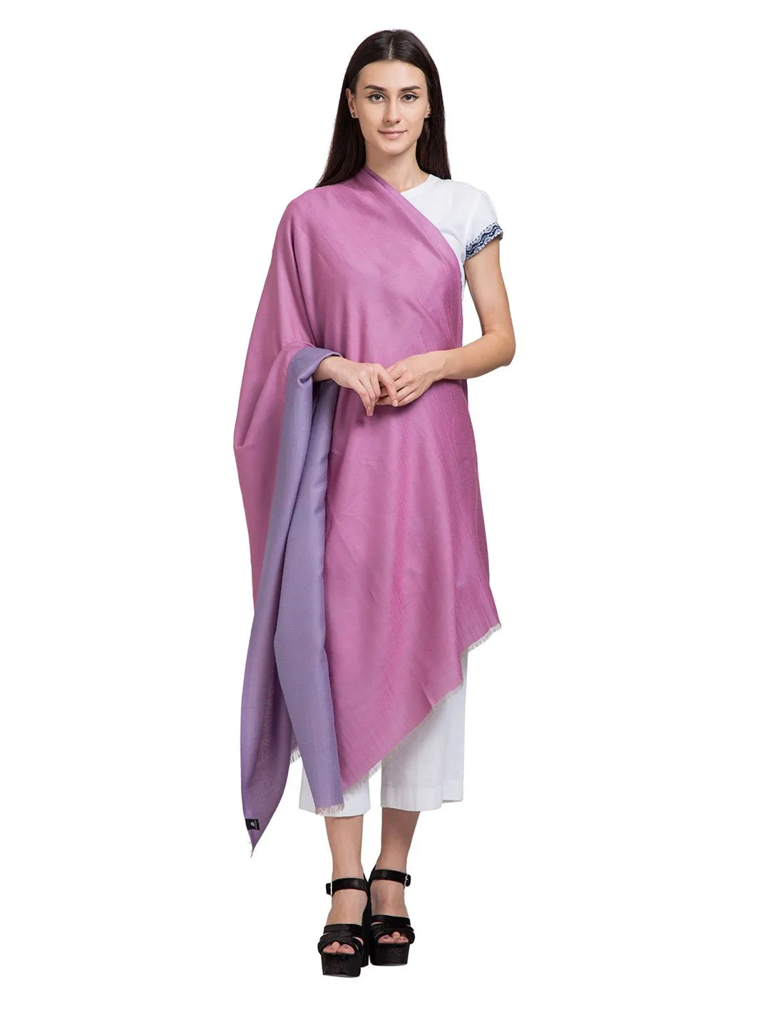 Reversible Woven Design Woolen Shawl
