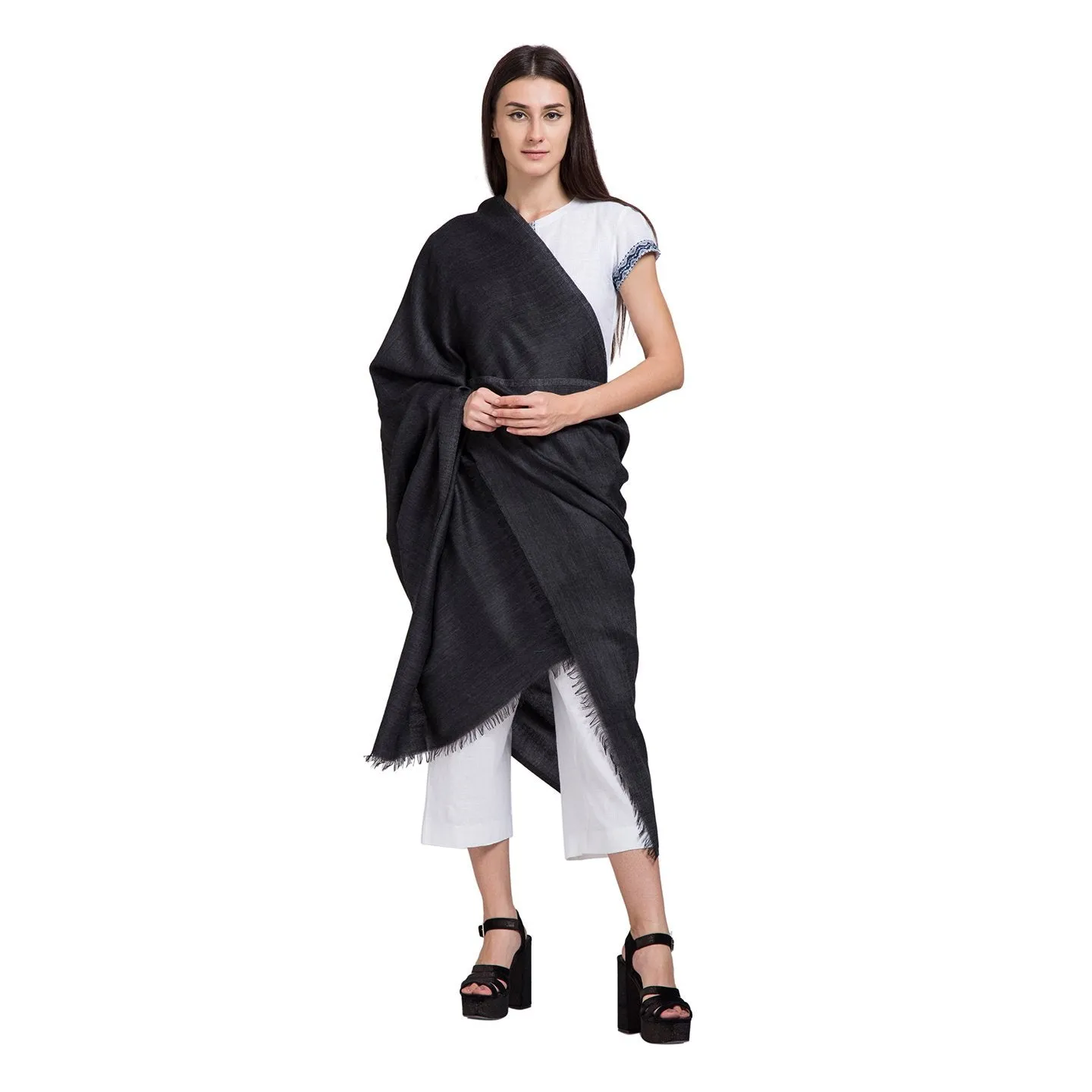 Reversible Woven Design Woolen Shawl