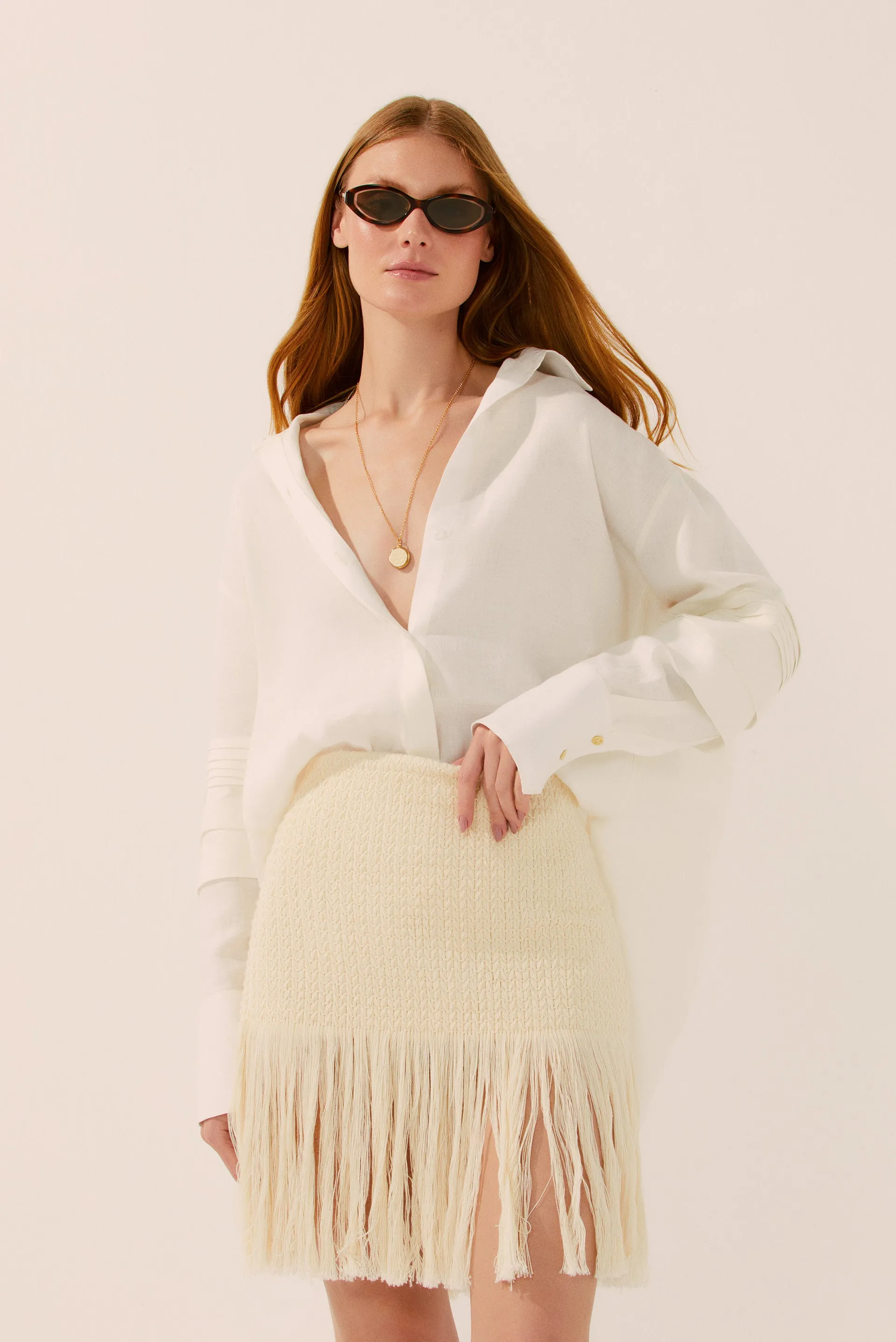 Sand Skirt With Fringes E4437A1550