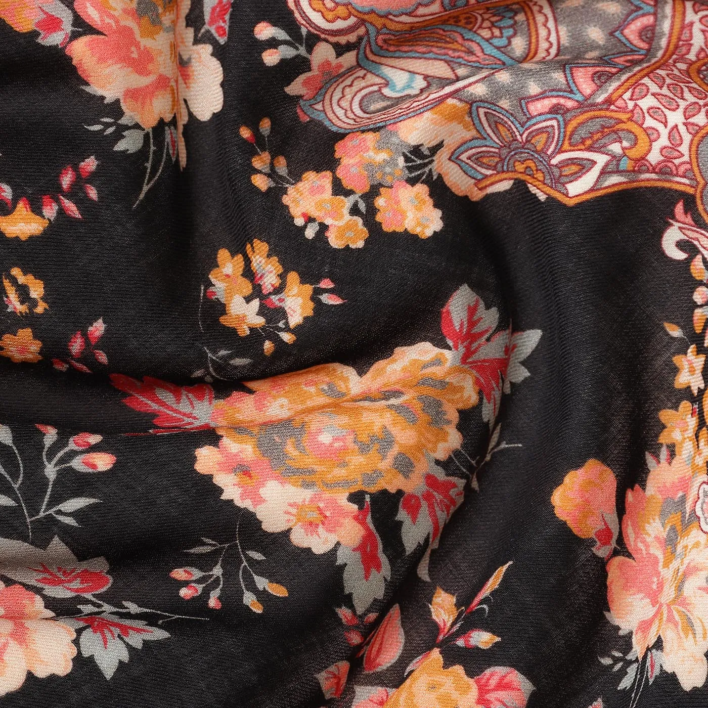 Sharo Wool & Lurex Printed Shawl