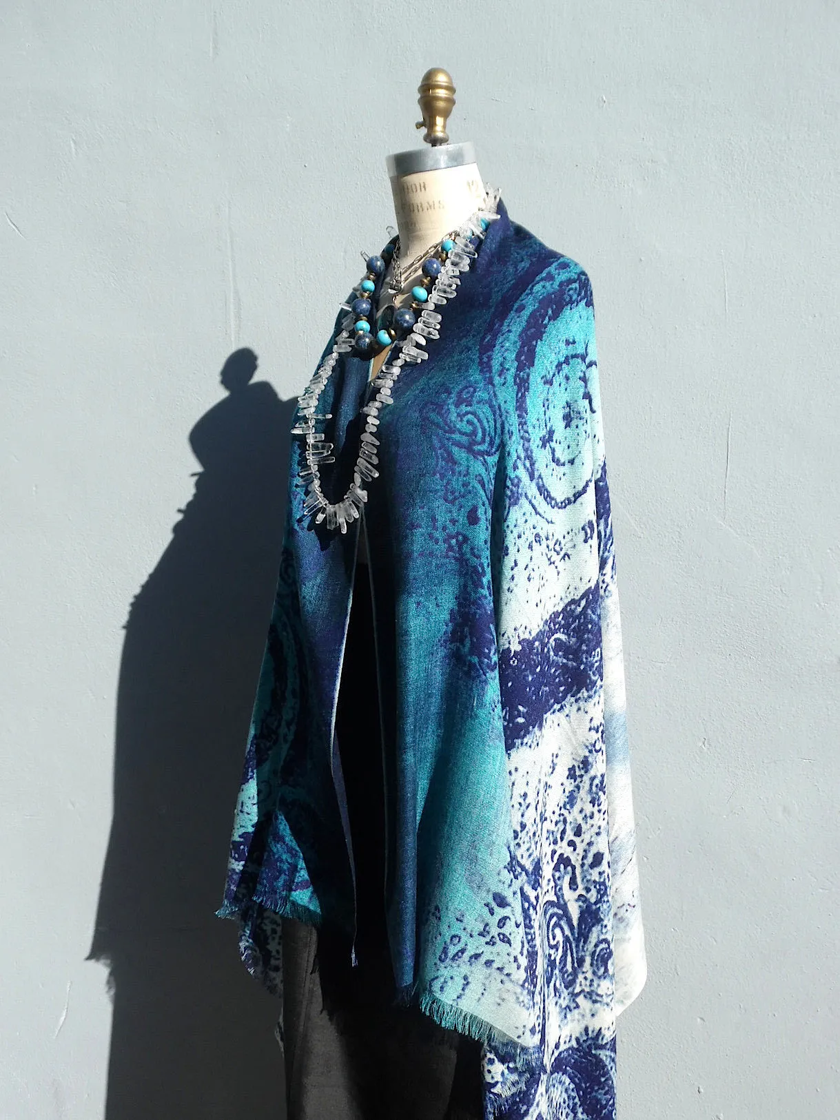 Silk Cashmere Shawl Paisley Extra Large