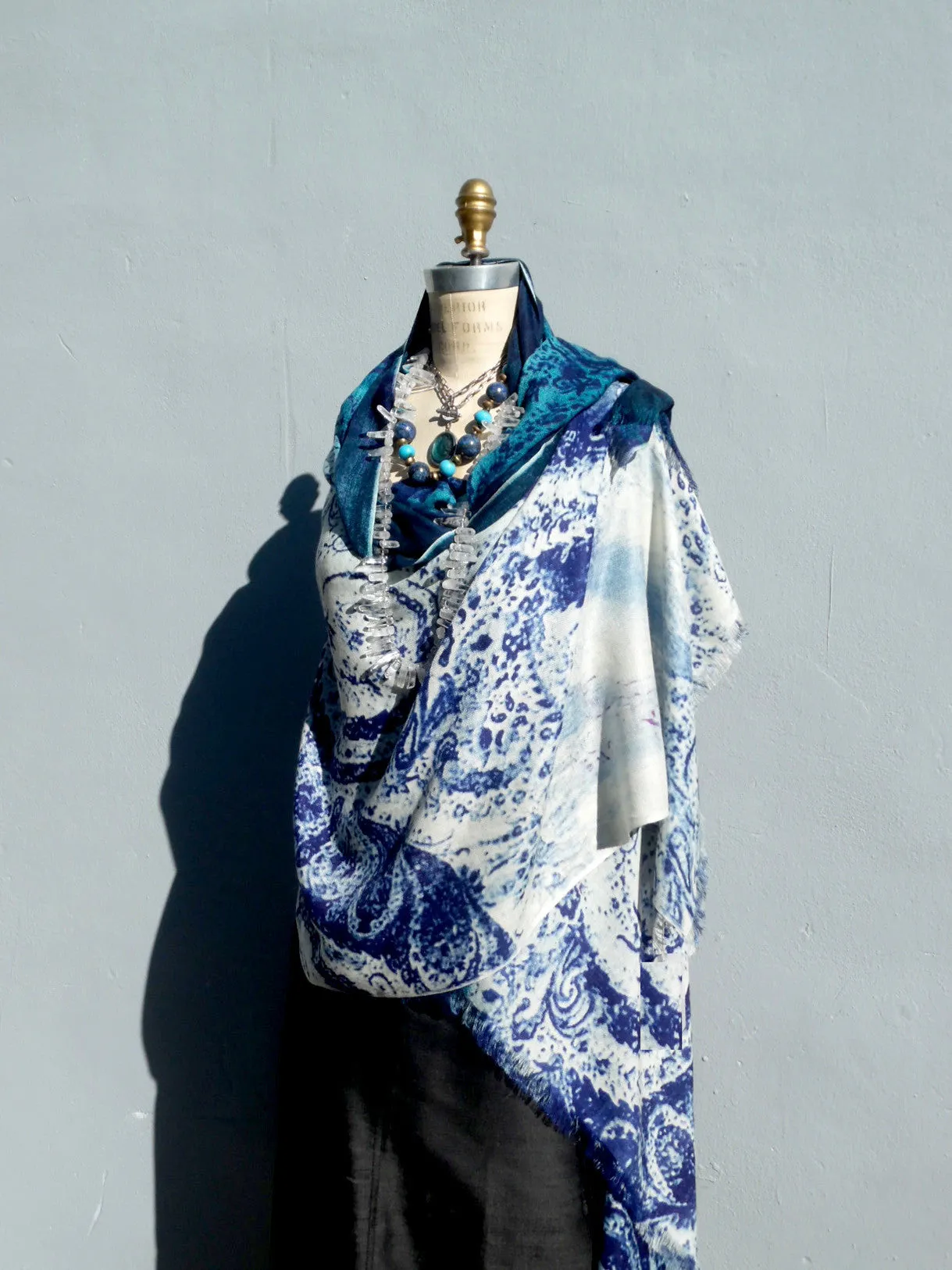 Silk Cashmere Shawl Paisley Extra Large