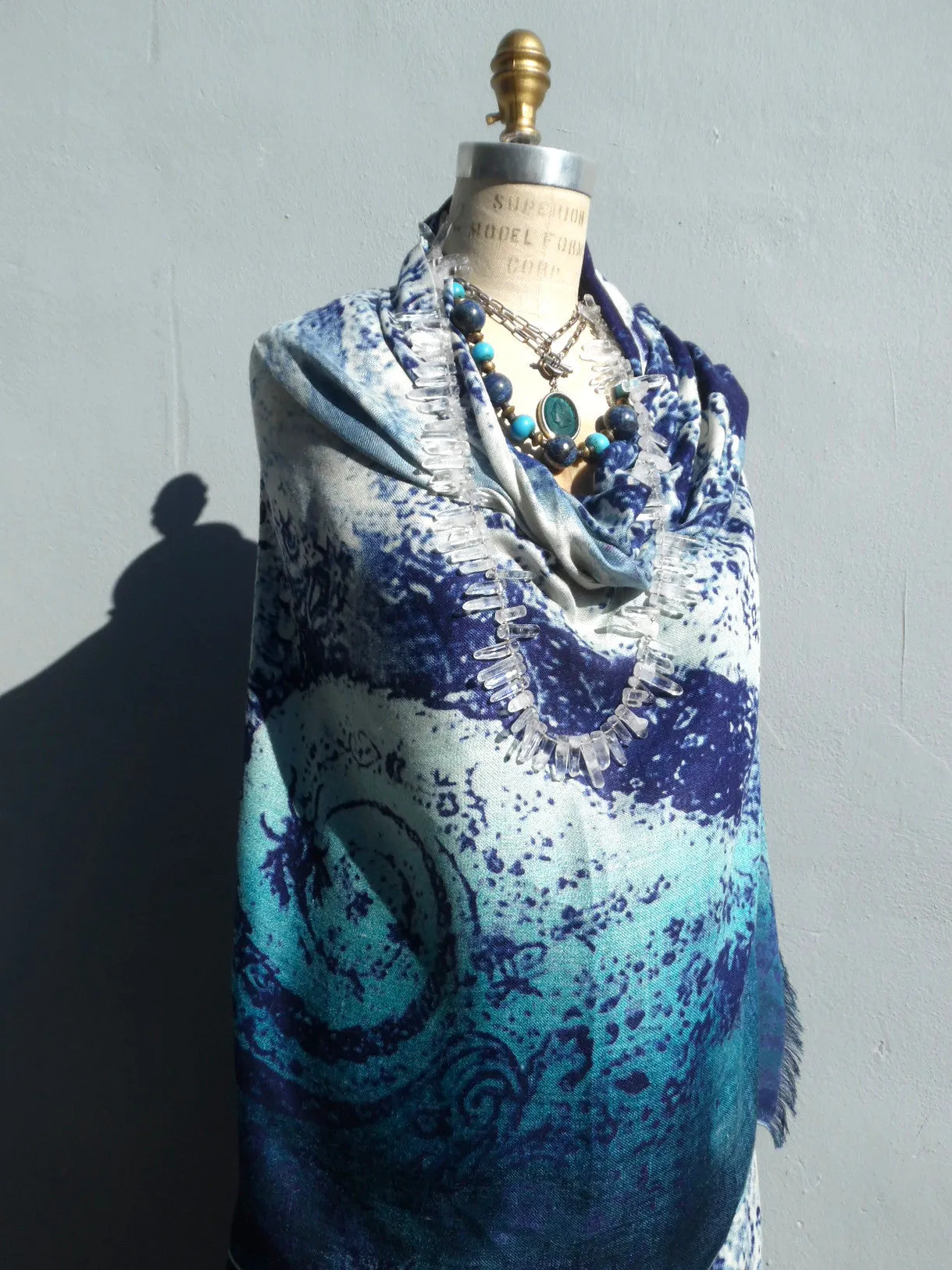 Silk Cashmere Shawl Paisley Extra Large