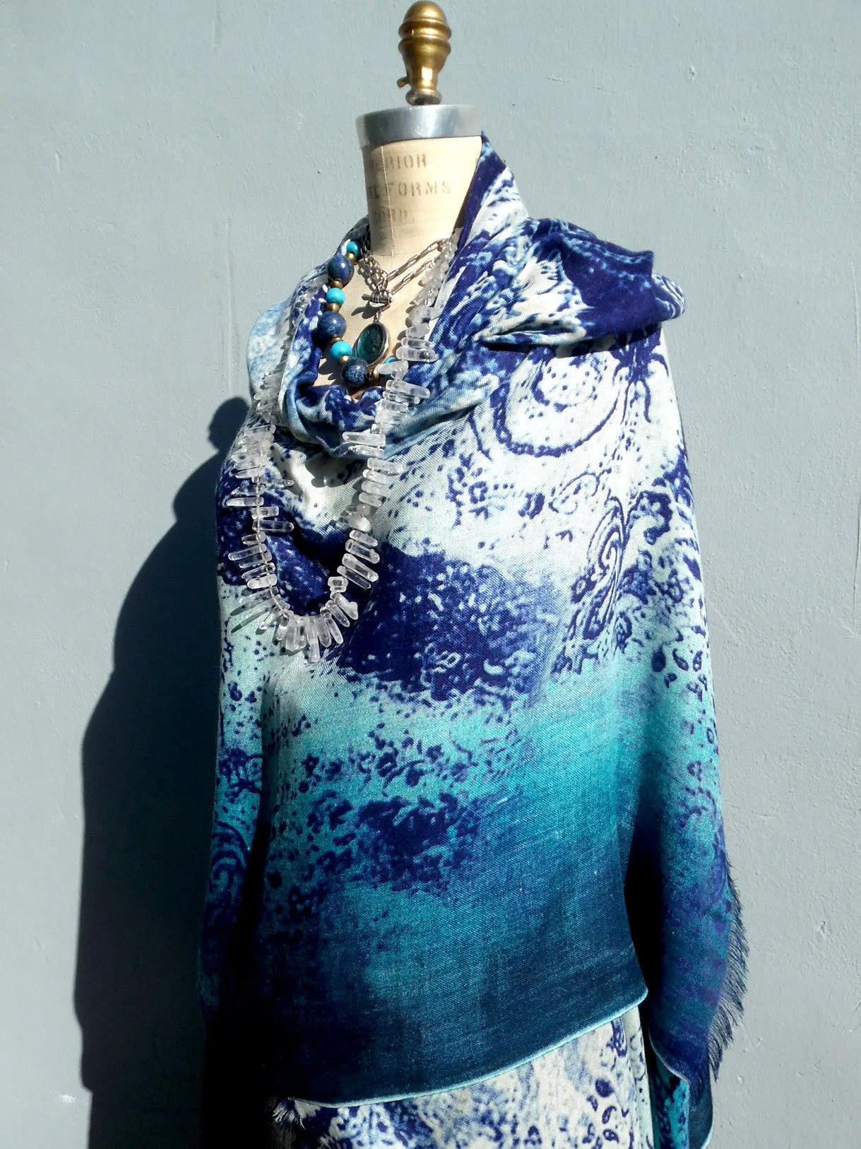Silk Cashmere Shawl Paisley Extra Large