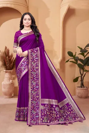 Soft Silk Premium Purple Saree