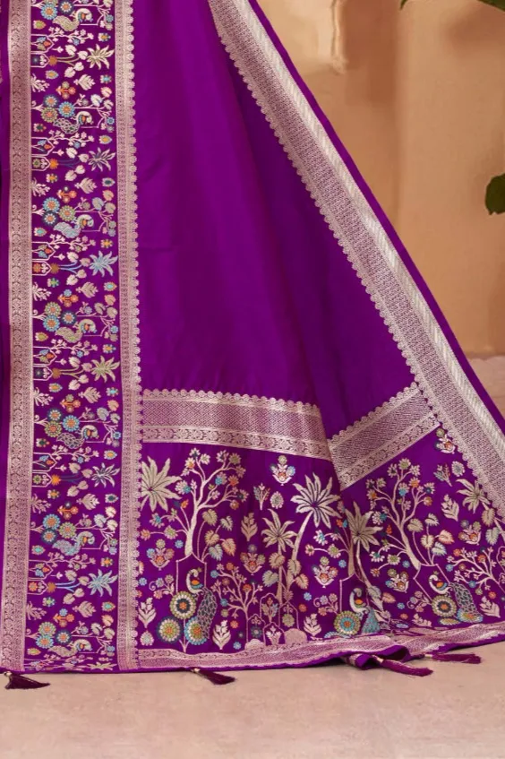 Soft Silk Premium Purple Saree