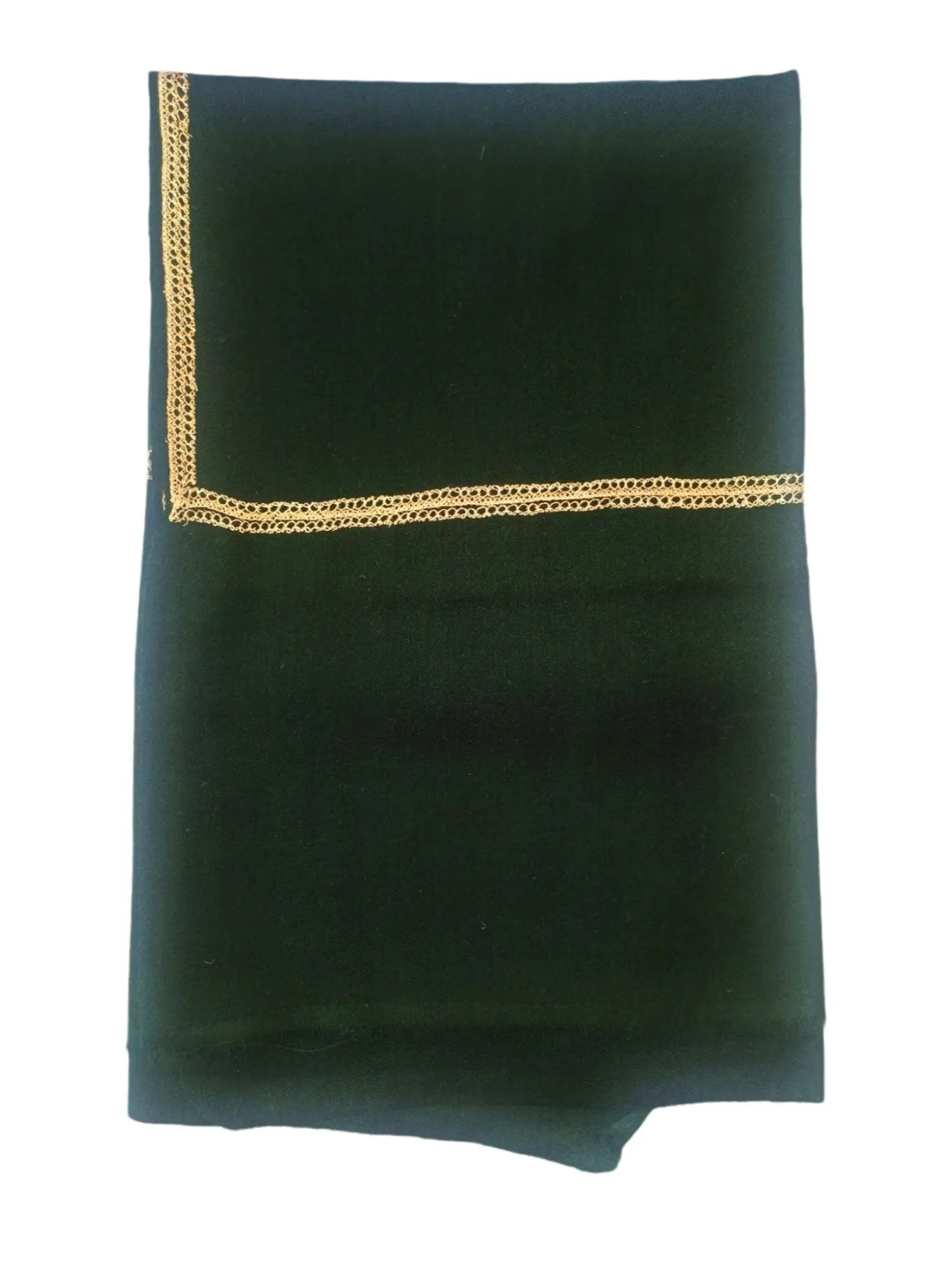 Sozni Tilla Border Shawls | Fine wool | Green