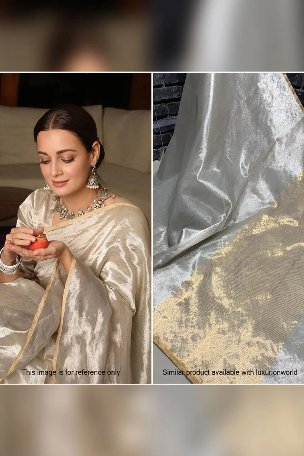 Stunning Off White Handloom Chanderi Tissue Silk Saree - Perfect for Any Occasion!