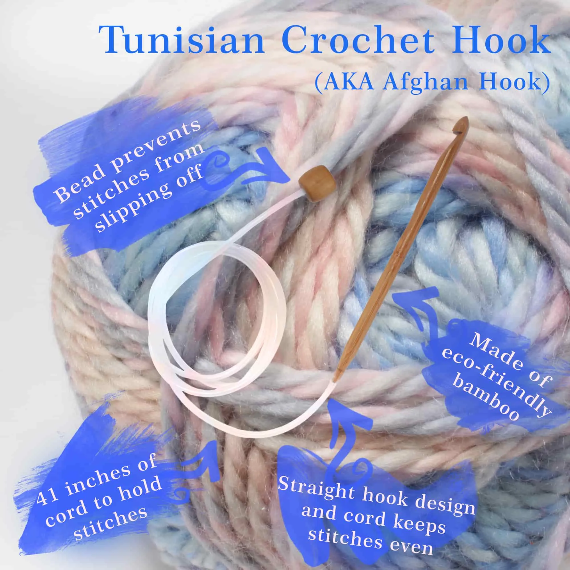 Tunisian Bamboo Crochet Hooks Set