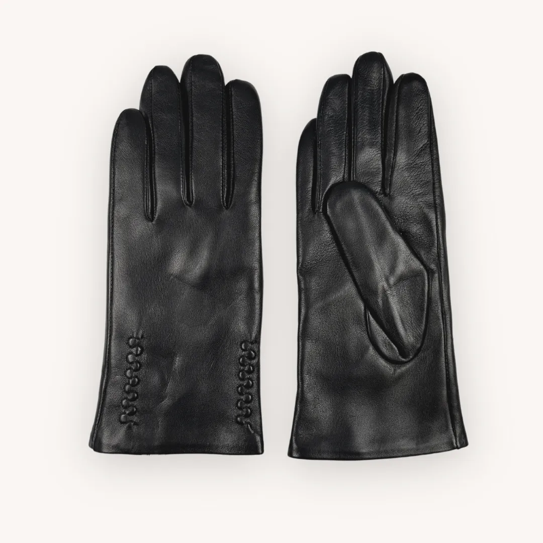 Women's Black Leather Gloves