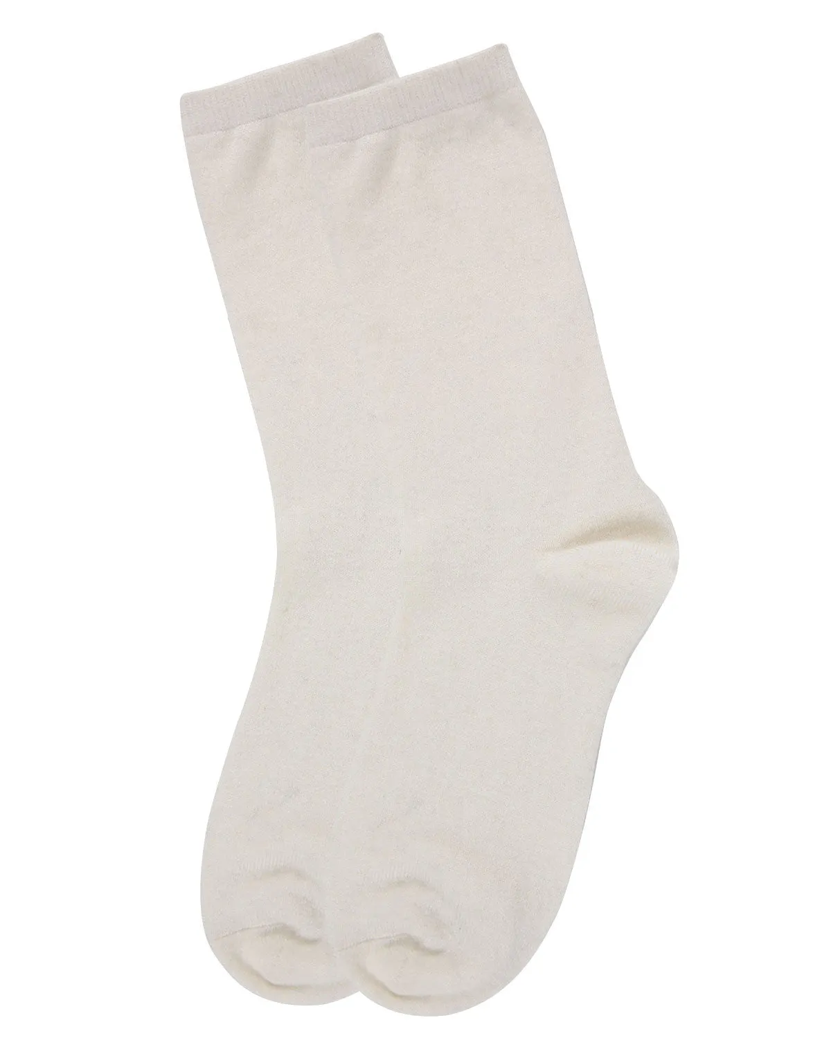 Women's Solid Soft Flat Knit Cashmere Blend Crew Sock