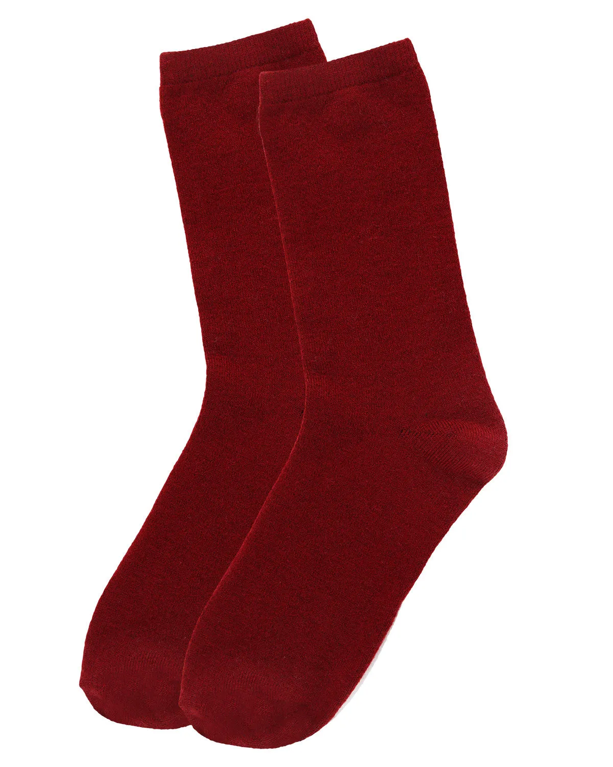 Women's Solid Soft Flat Knit Cashmere Blend Crew Sock