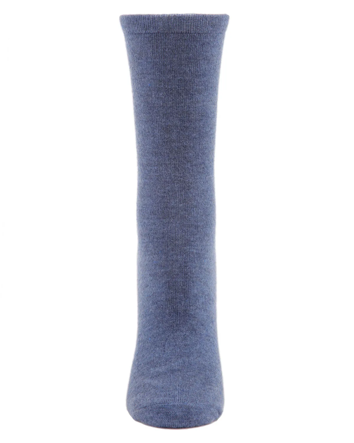 Women's Solid Soft Flat Knit Cashmere Blend Crew Sock