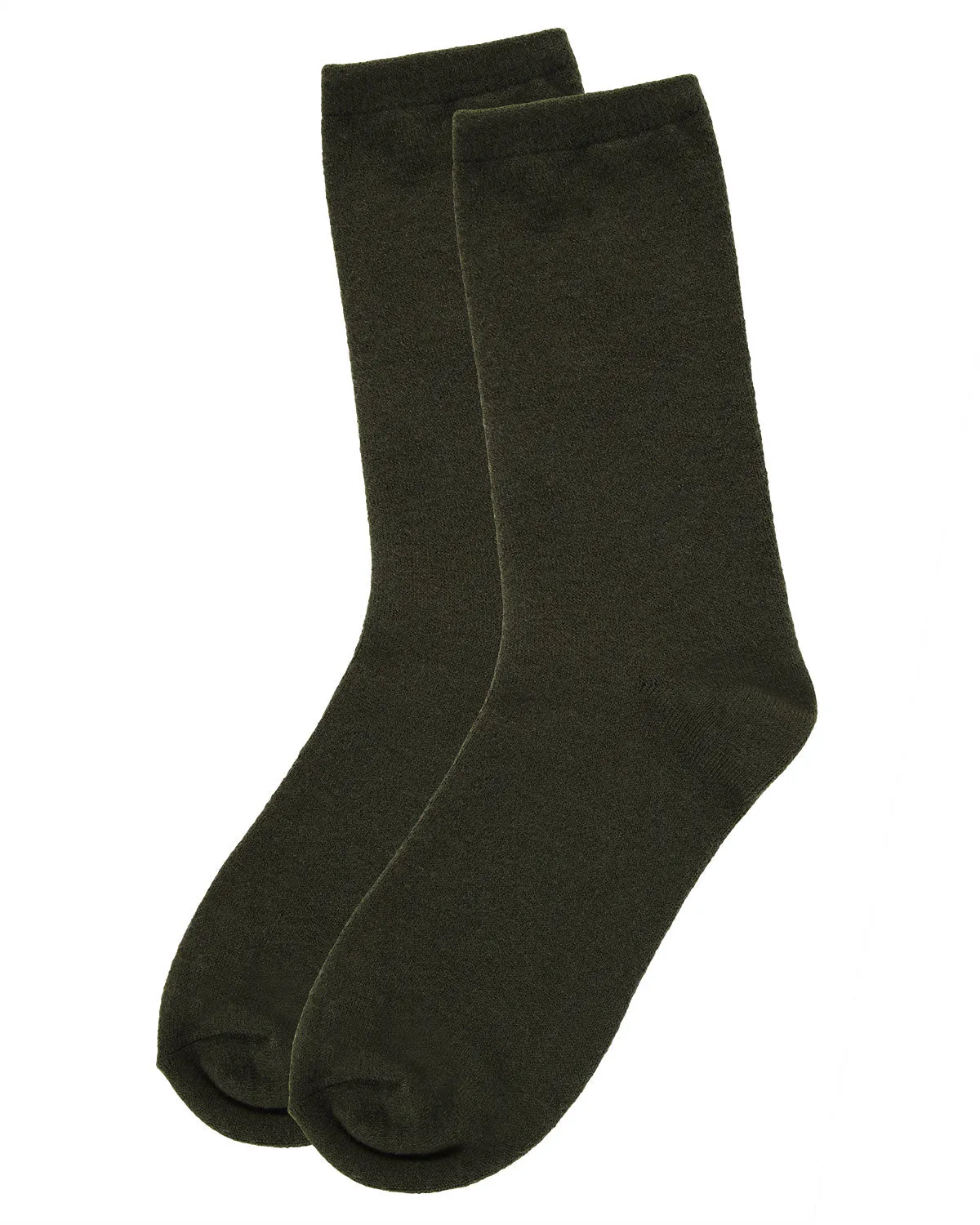 Women's Solid Soft Flat Knit Cashmere Blend Crew Sock
