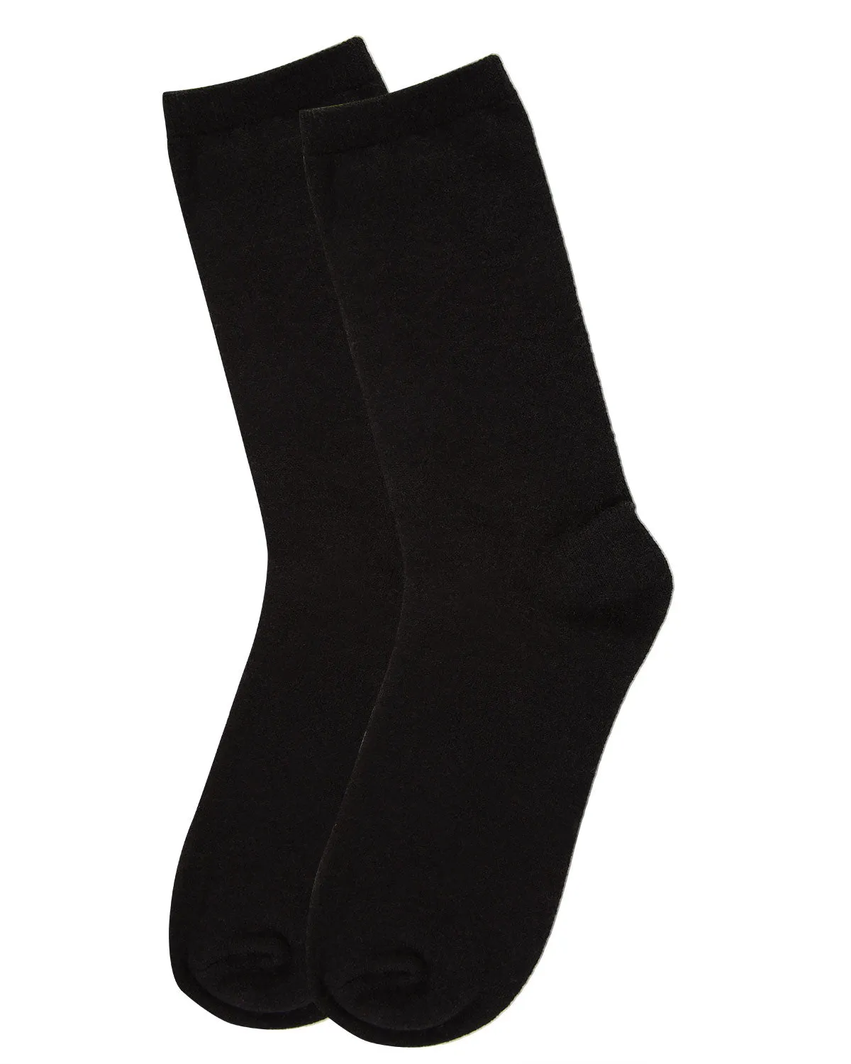 Women's Solid Soft Flat Knit Cashmere Blend Crew Sock