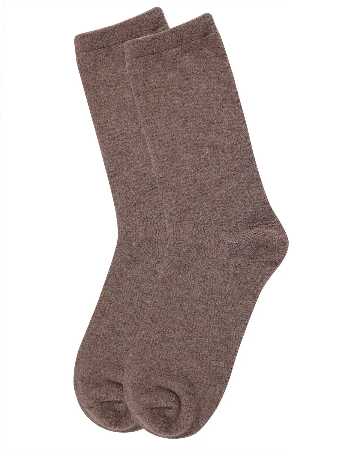Women's Solid Soft Flat Knit Cashmere Blend Crew Sock