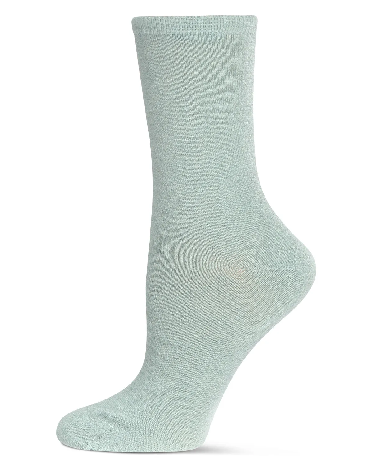 Women's Solid Soft Flat Knit Cashmere Blend Crew Sock