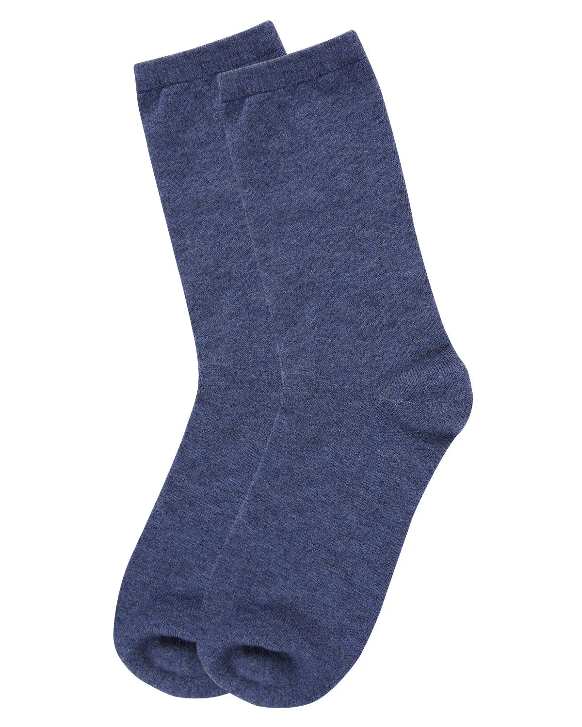 Women's Solid Soft Flat Knit Cashmere Blend Crew Sock