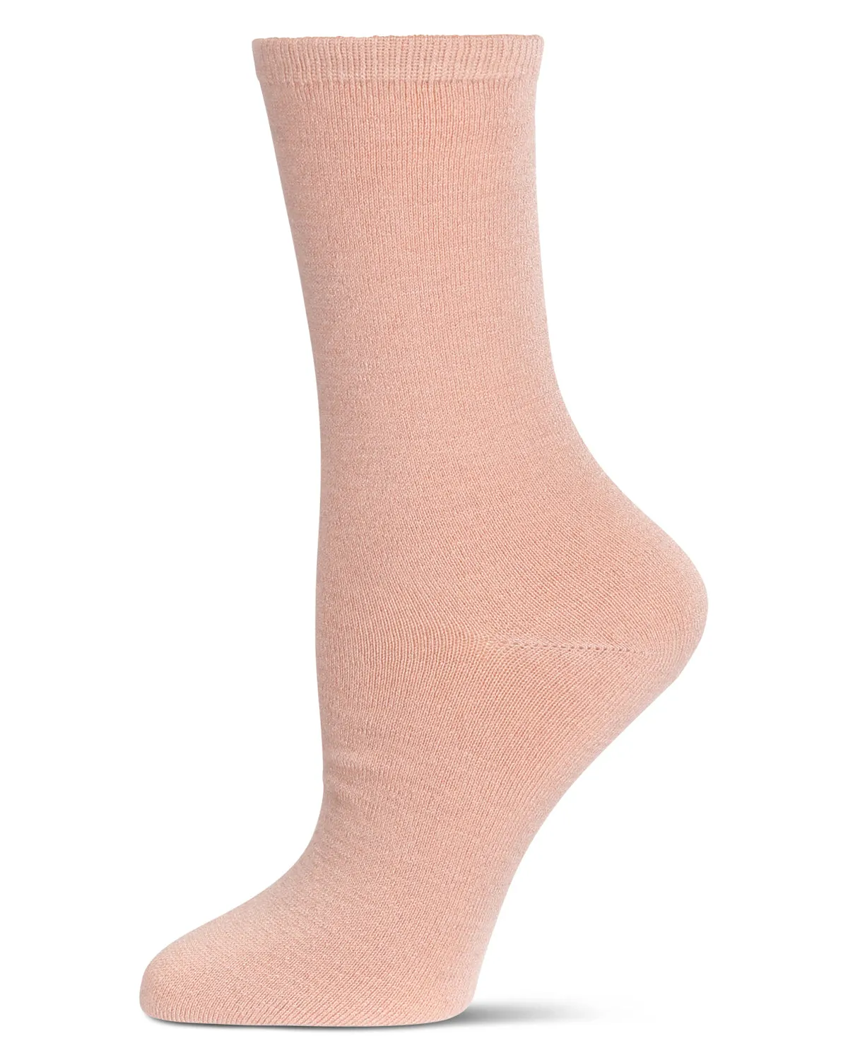 Women's Solid Soft Flat Knit Cashmere Blend Crew Sock